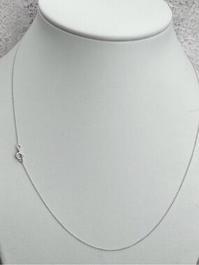 10K White Gold Fine Cable Chain Necklace